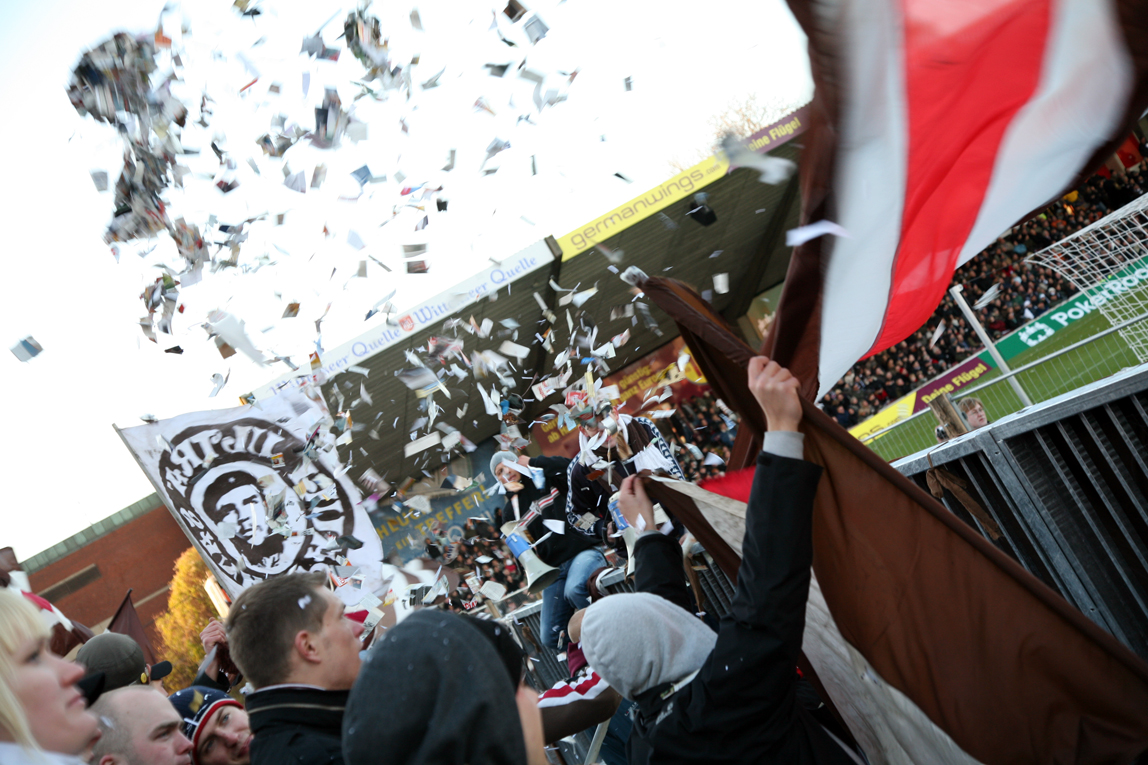 St Pauli FC Fans / Hamburg / paper recycling
